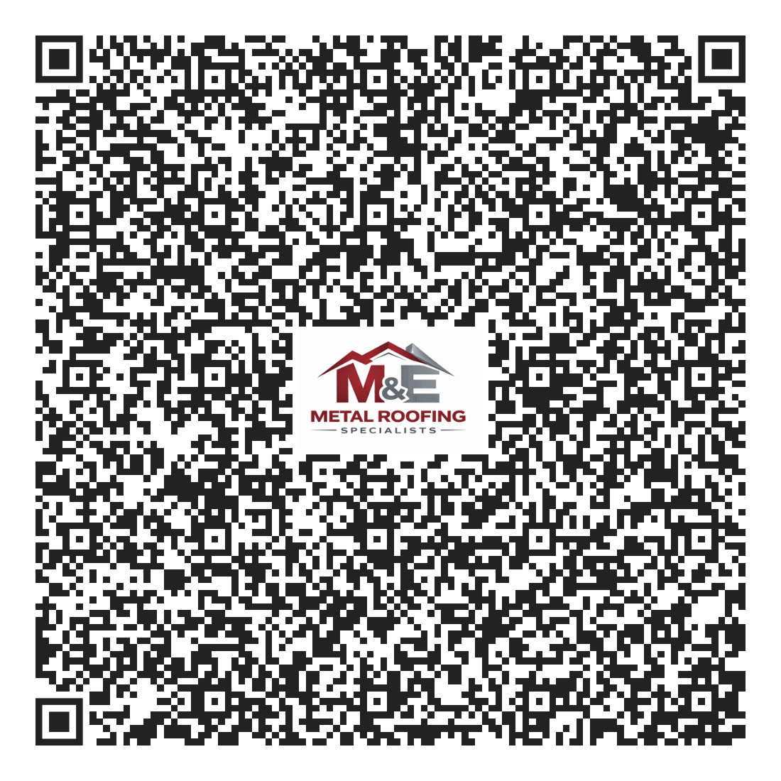 QR code for M&E Metal Roofing contact information